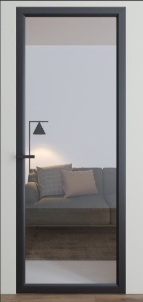 Дверне Полотно Dooris GLASS DG №1 Скло Прозоре 4 мм гартоване профіль чорний Ral 9005