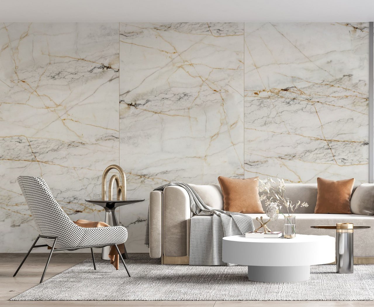 Стінові панелі SPC Rocko Tiles Марбел Голд R154 2800х1230х4 мм