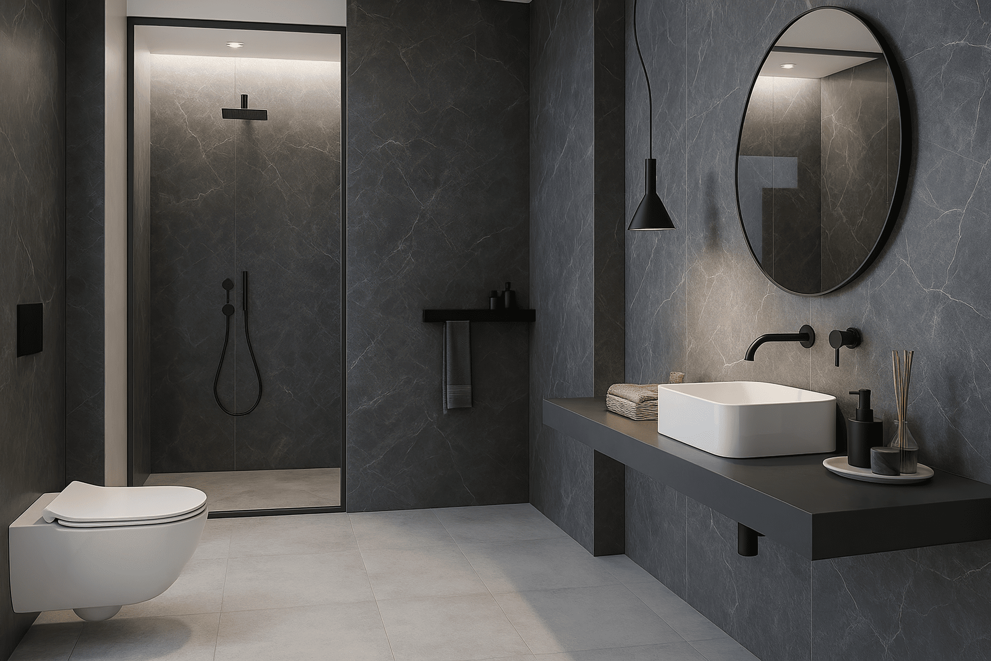Стінові панелі SPC StoneX Мармур Антрацит 233032 2800x960x4 мм