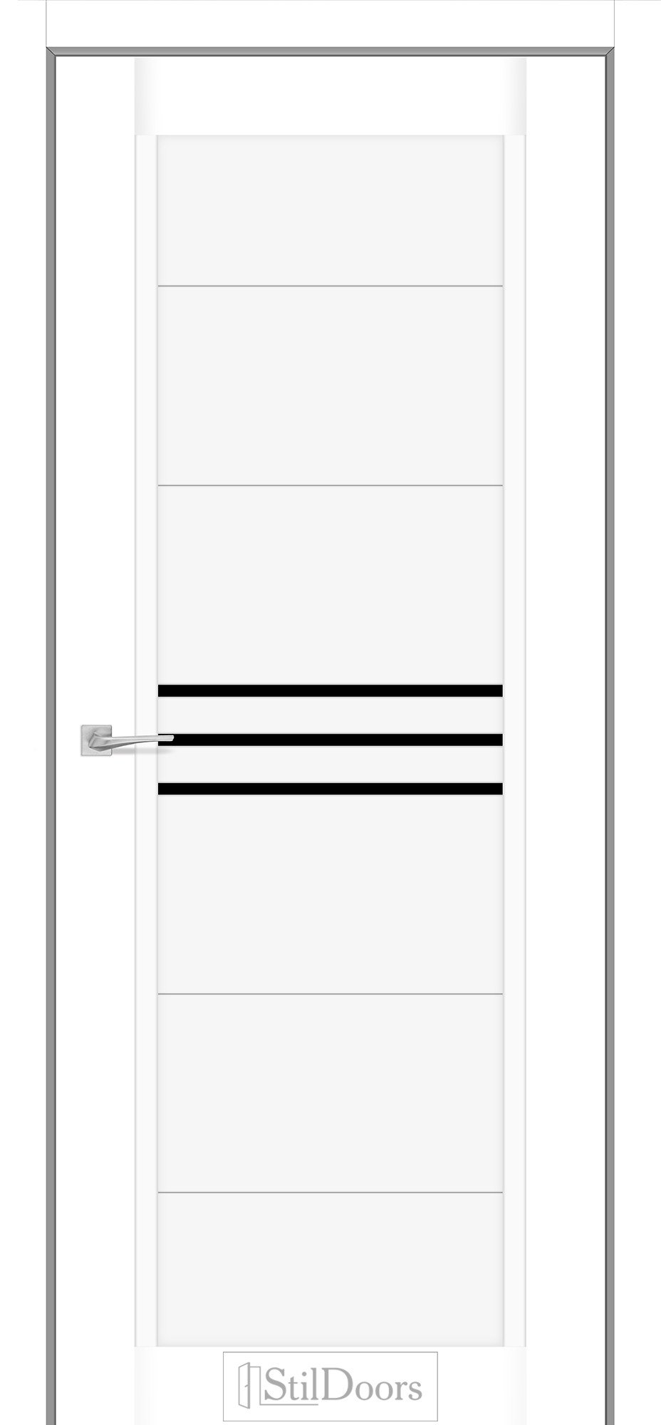 Дверное Полотно Стил Дорс Ravello Білий Мат (Поліпропілен) Чорне