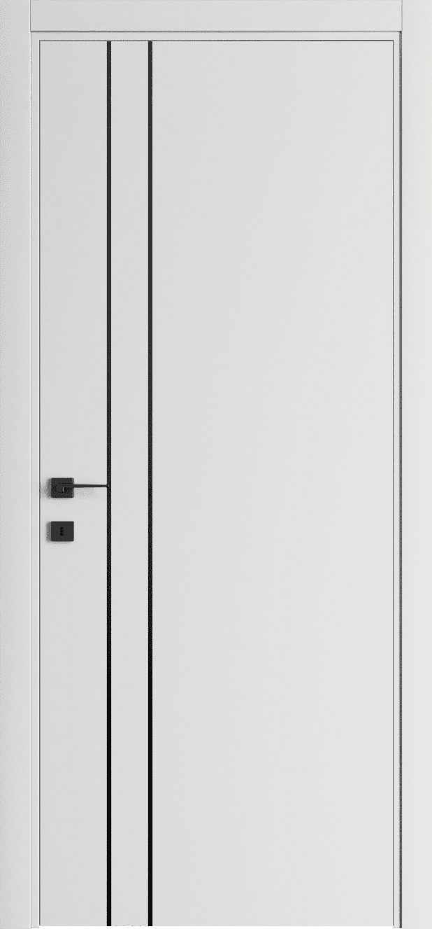 Дверне полотно Doorway OPTI OP11 Сніжно-білий Без Скла Молдинг Срібло Алюмінієвий