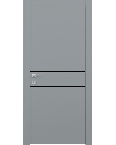 Дверное Полотно Dooris GiGi GG02 RAL 7040 Без Скла Без торця Скло Лакобель RAL 9005
