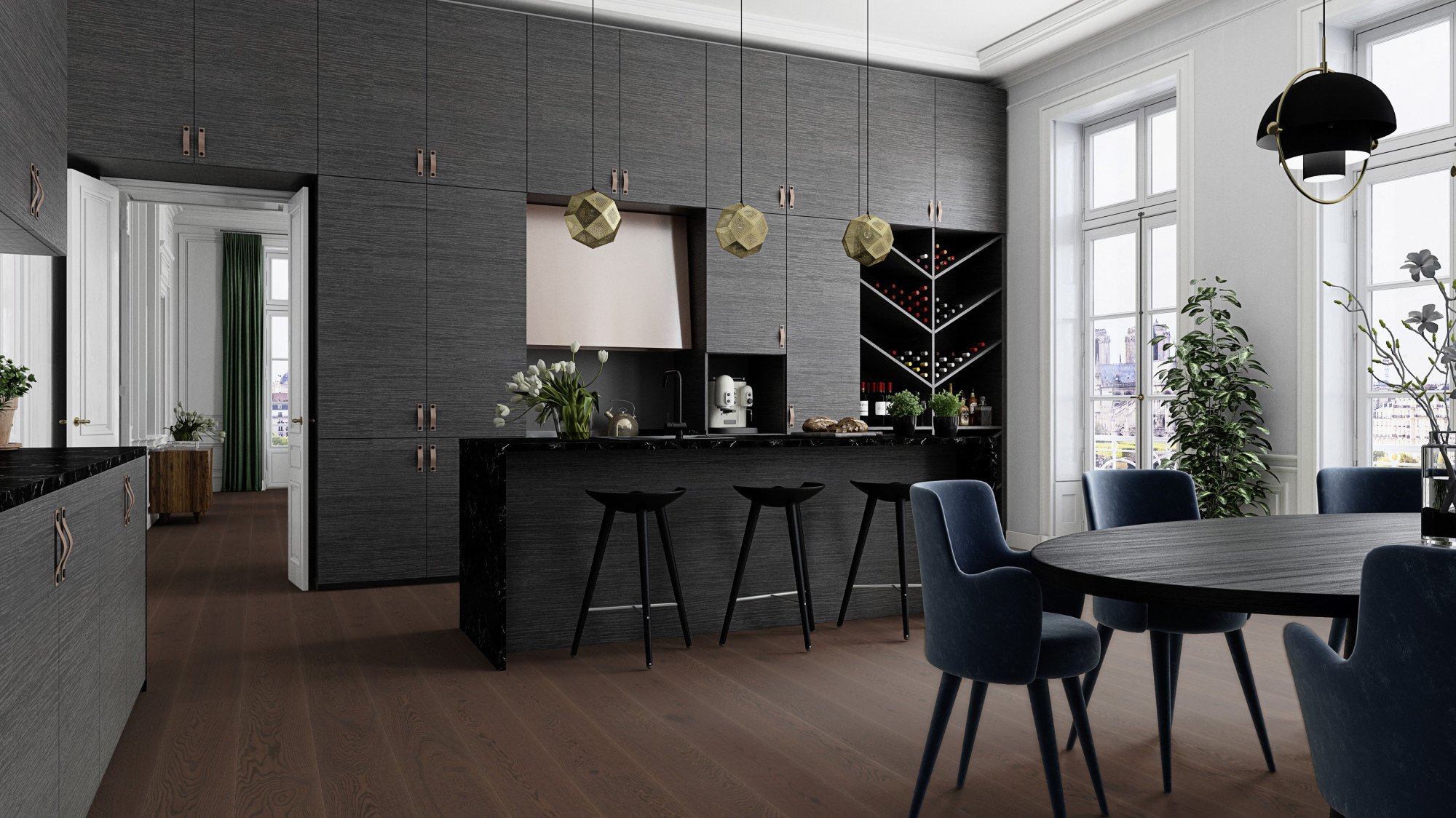 Паркетна дошка Floor`360 Дуб BRAZILIAN BROWN Animoso 1-смугова Лак