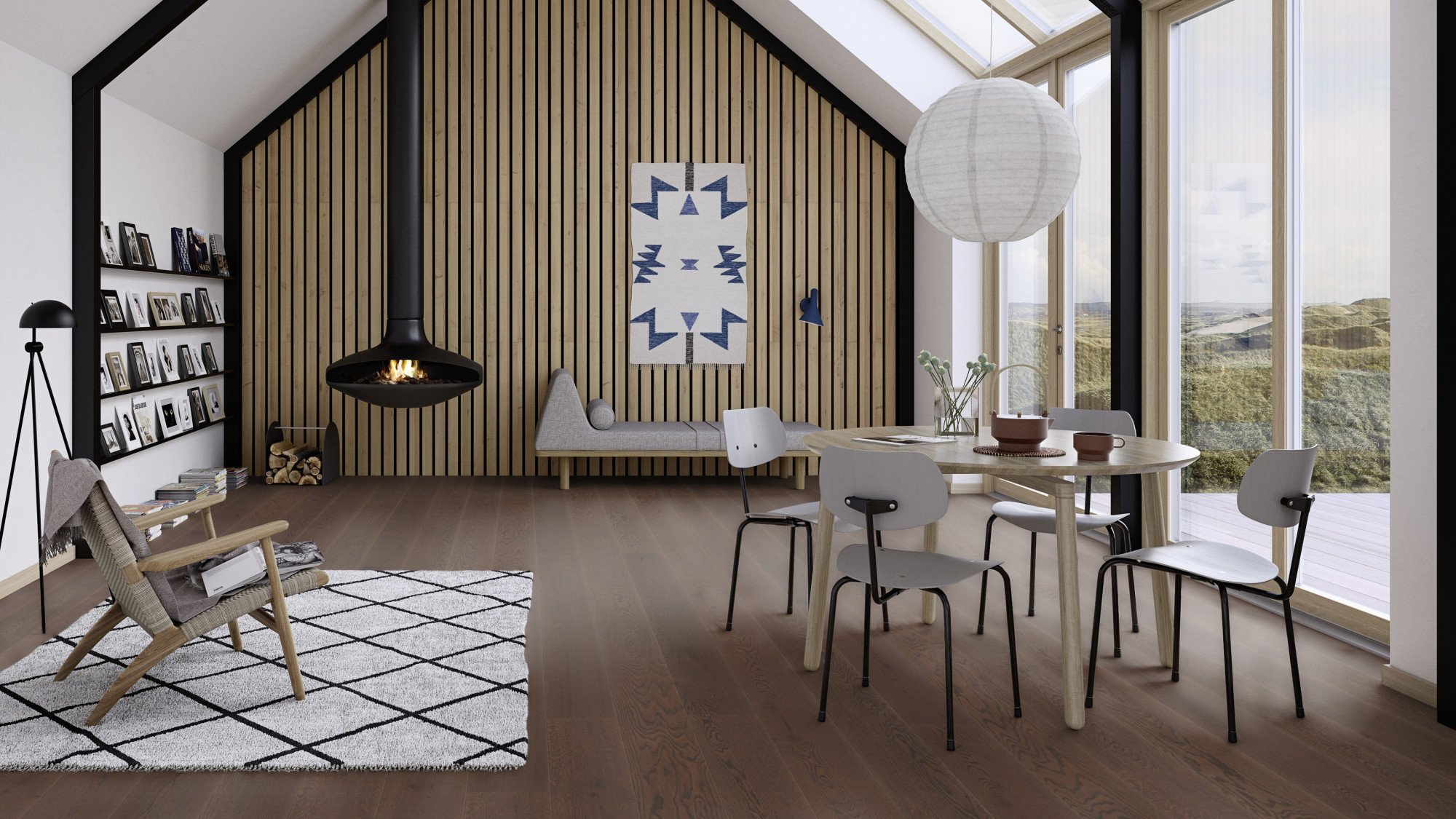 Паркетна дошка Floor`360 Дуб BRAZILIAN BROWN Animoso 1-смугова Лак