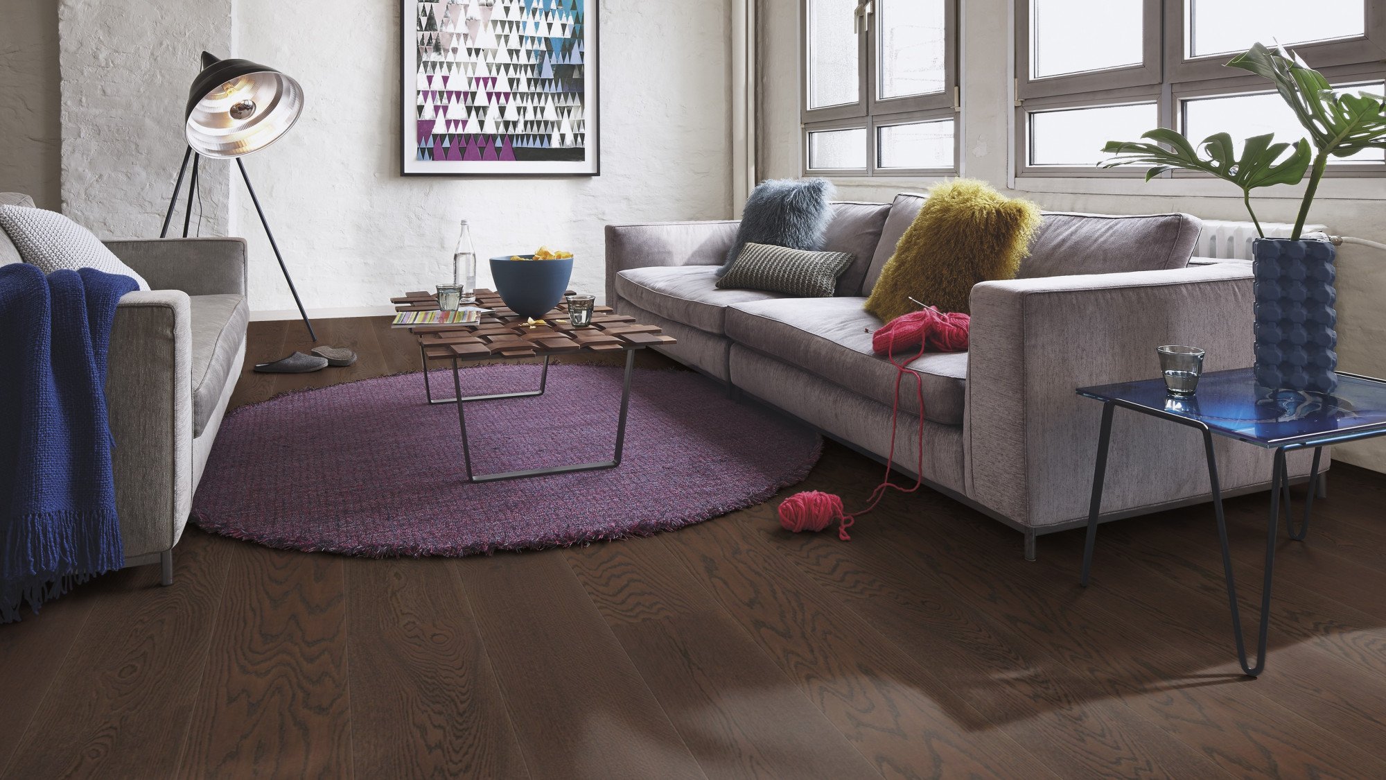 Паркетна дошка Floor`360 Дуб BRAZILIAN BROWN Animoso 1-смугова Лак