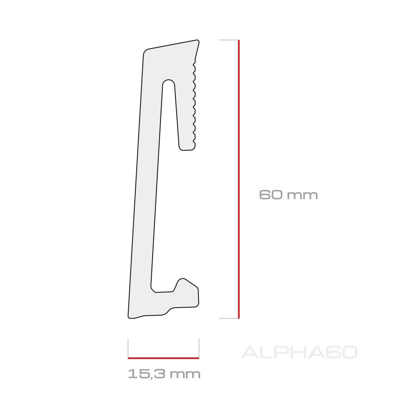 Плинтус полимерный Alpha Дуб Мятный 60 мм